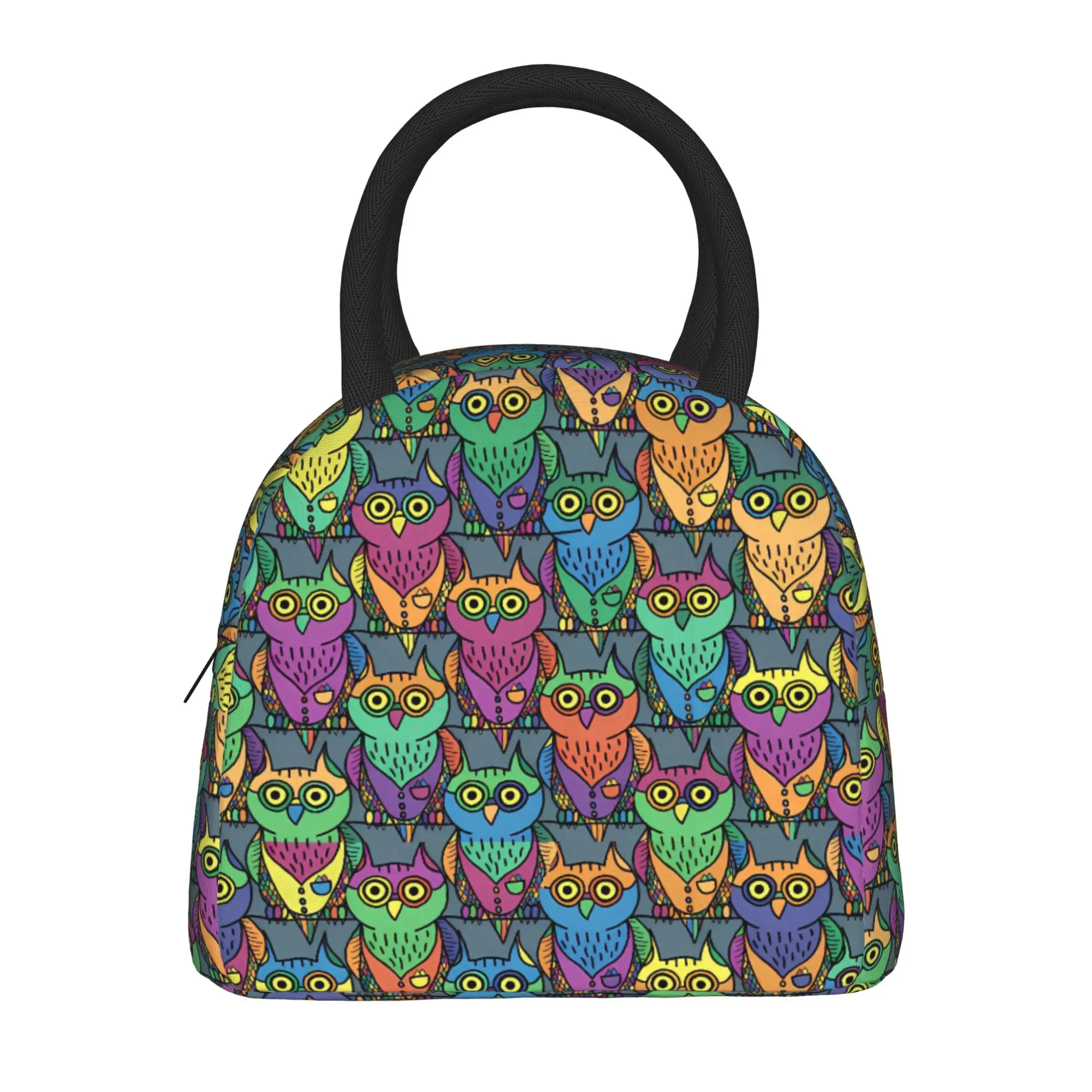 

Owl Animal print Lunch Bag Convenient Lunch Box Unisex Travel Print Cooler Bag Casual Oxford Tote Food Bags