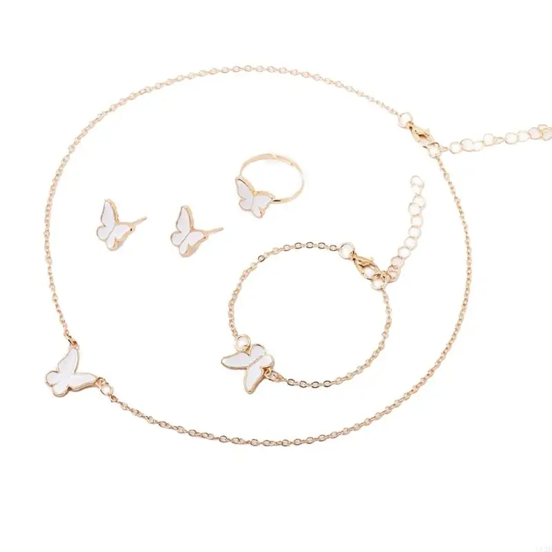 4pcs Butterfly Pendate Collece с браслетными для серьс