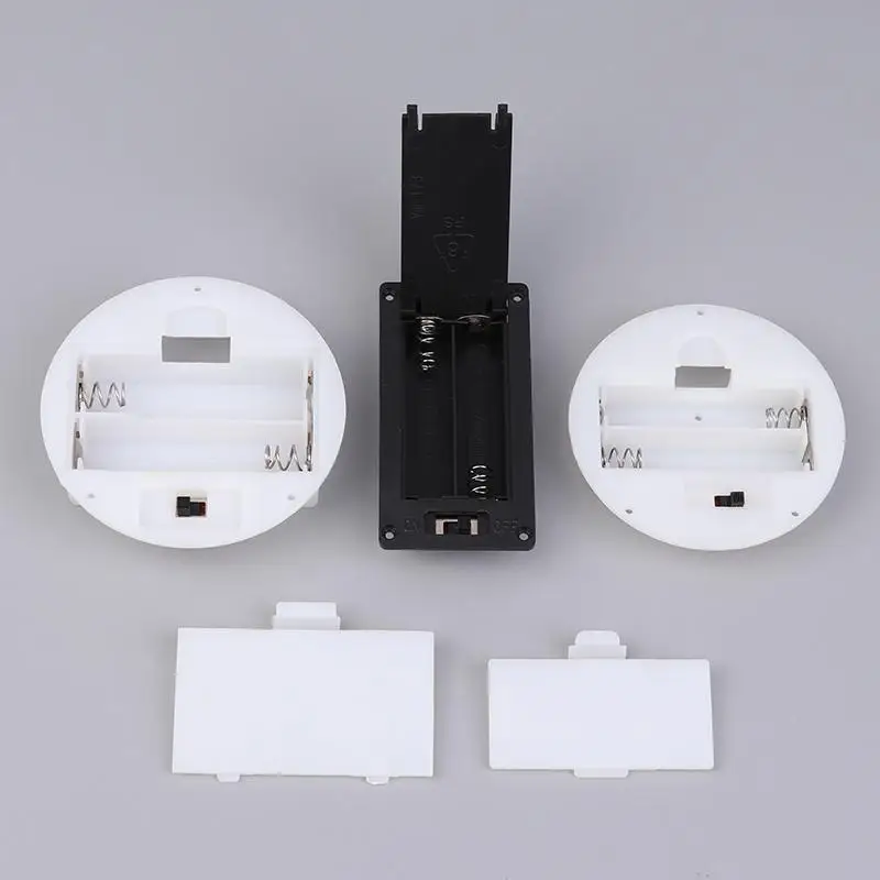 1Pcs 2 AAA/AA 3V Battery Case With Switch Cover Round Embedded Battery Holder Battery Storage Boxes Switch Socket Container