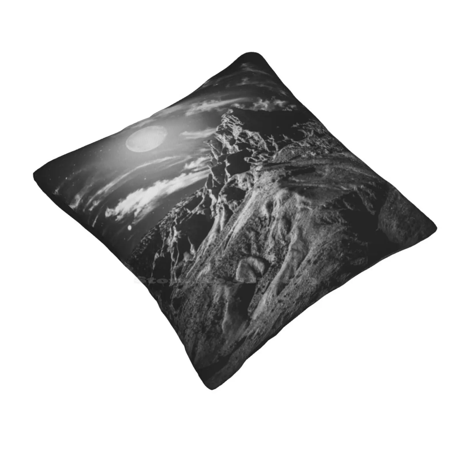 Moonlight Madness Soft Comfortable Pillowcase Moonlight Madness Black And White Glow Landscape Clouds Sky Desert Night Stars