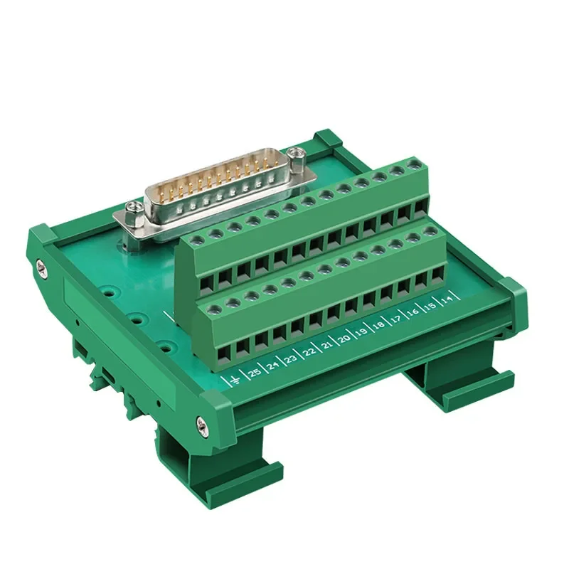 DB25 D Sub 25 Pin Connectors Male / Female Socket Terminal Block Breakout Board Adapter DIN Rail