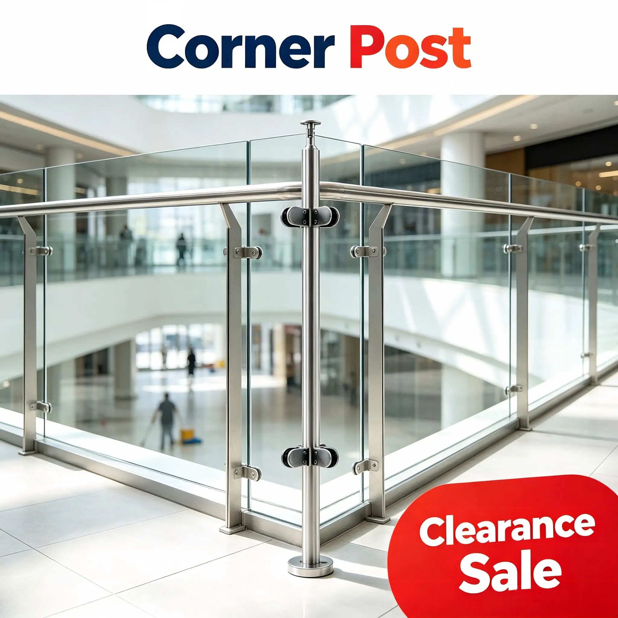 Adjustable Rotating Top Glass Railing Corner Column Post, Stainless Steel Corner Post Heavy‑Duty Balcony Stair Guardrail Fitting