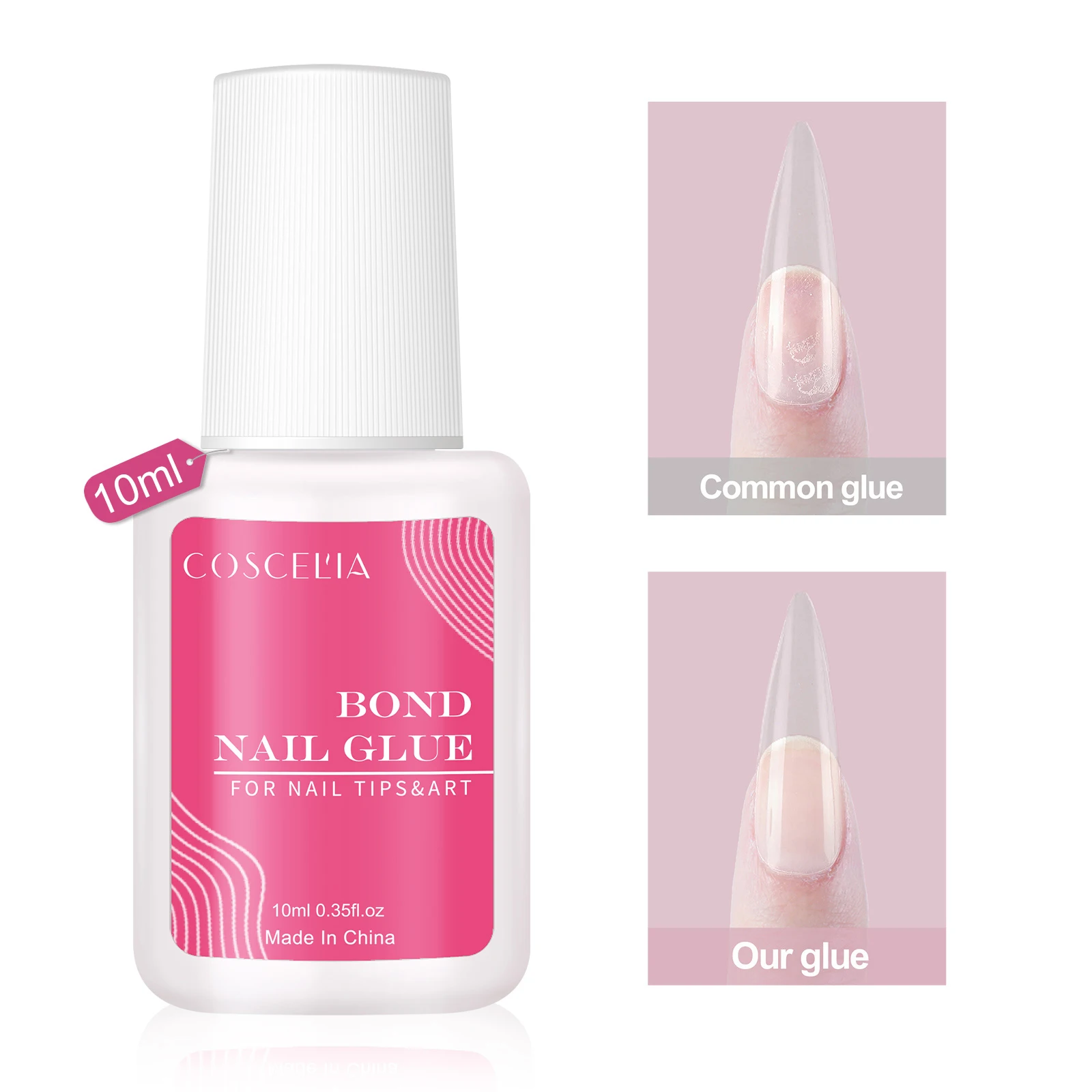

Coscelia 5/10PCS 10ML Nail Glue Set, Quick and Strong Nail Bond for Nail Tips, Long Lasting for Fake Nail Art ＆ Design