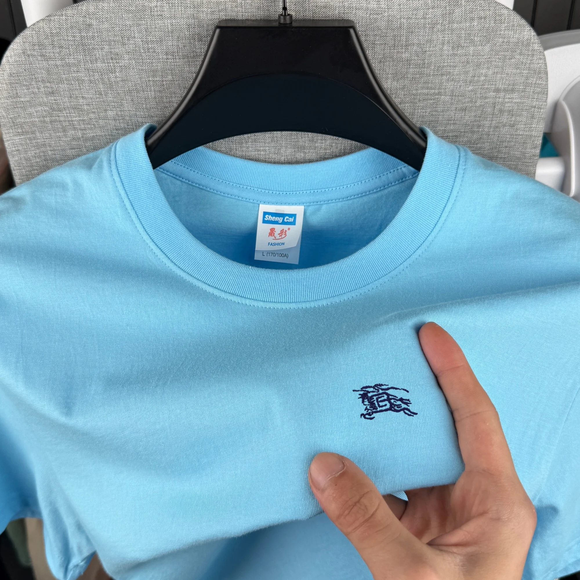 100% pure cotton high-quality brand round neck short sleeved men's 2026 summer fashion pony embroidery T-shirt casual sports top