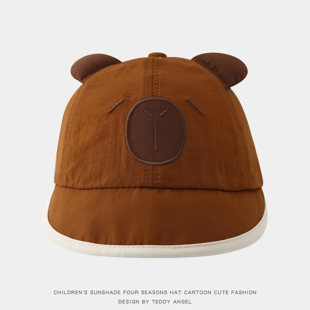 

Fashion Spring Summer Baby Bucket Hat Cute Capybara Soft Thin Newborn Bonnet Boys Girls Short Brim Sunscreen Hat 1-3y
