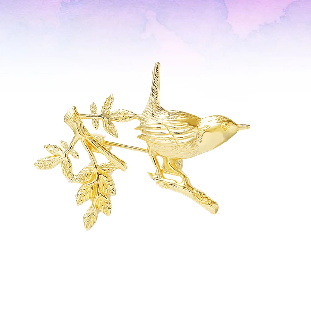 

2pcs Bird Branches Brooches Small Brooch For Clothing Bag Decoration Lightweight Electroplated Gold Copper Mini Brooch Pin