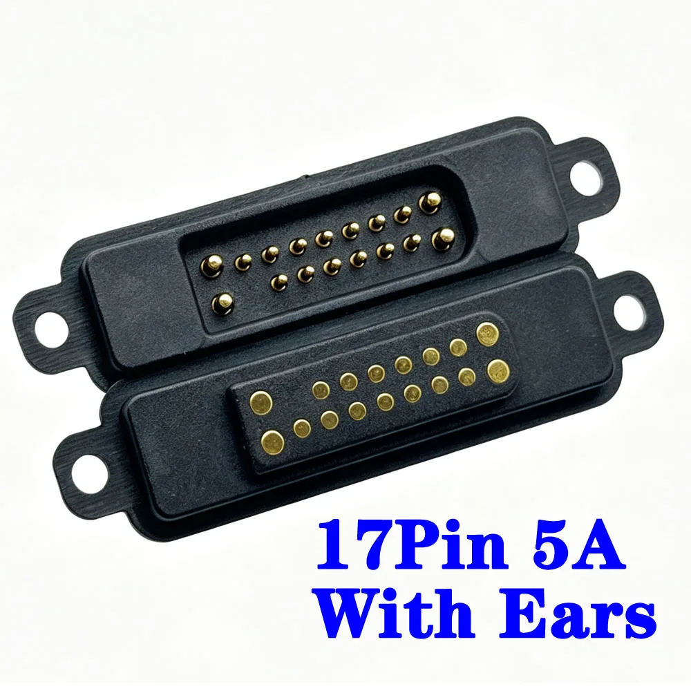 1Pair 5A 12 13 14 15 16 17 18 19 20Pin Pitch 2.54MM DC Magnetic Pogo Pin Connector Spring 36V Pogopin Male Female Contact Strip