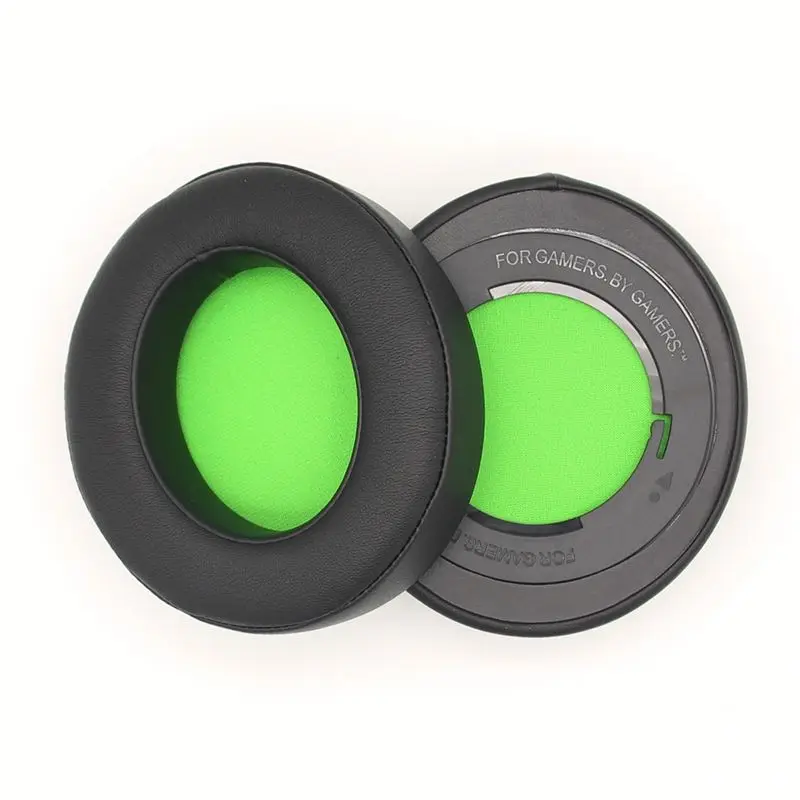 DT51 Replacement Ear Pads for Razer Kraken 7.1 V2 Headphone Cushions Memory Foam Soundproof Accessories Green Lining