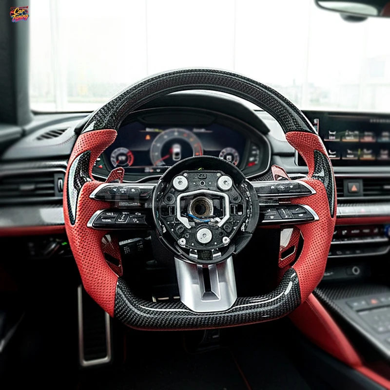

for Mercedes-Benz W205 W212 W222 W463 W464 W205 W44 W204 W218 E63 Factory Custom Carbon Fiber Red Leather Steering Wheel