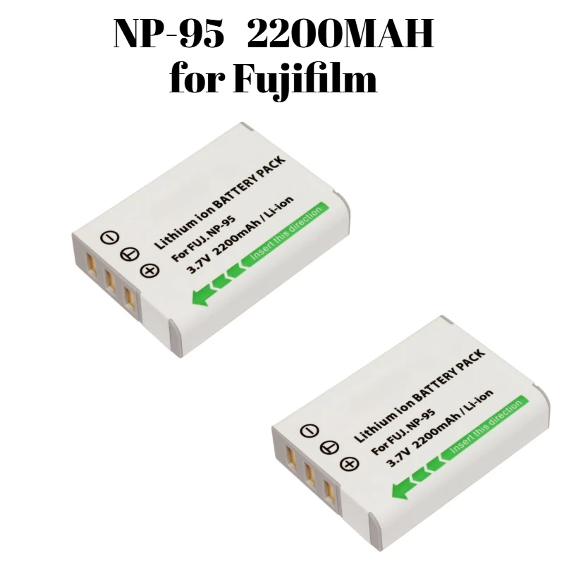 

NP-95 NP95 Battery Combo 2200mAh for Fujifilm FinePix F30 F31 F31fd 3D W1 W3 XP50 XP60 XP70 XP100 Camera