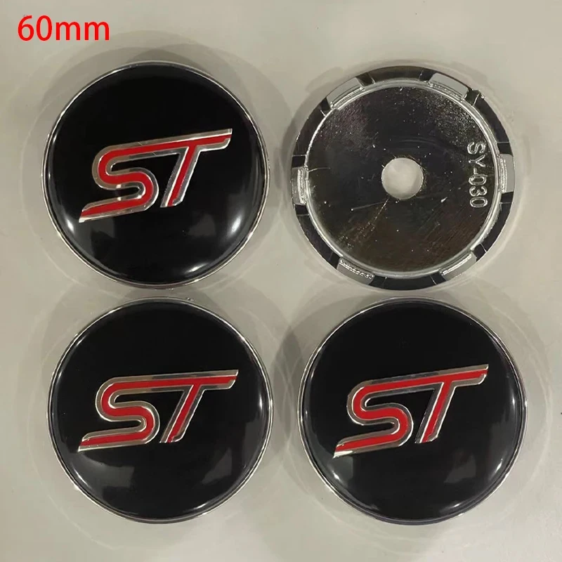 4Pcs 60mm Car Wheel Center Hub Cap Rim Cover For Ford ST Fiesta Focus Edition Puma X KUGA Mondeo Ecosport Car Auto Accessories