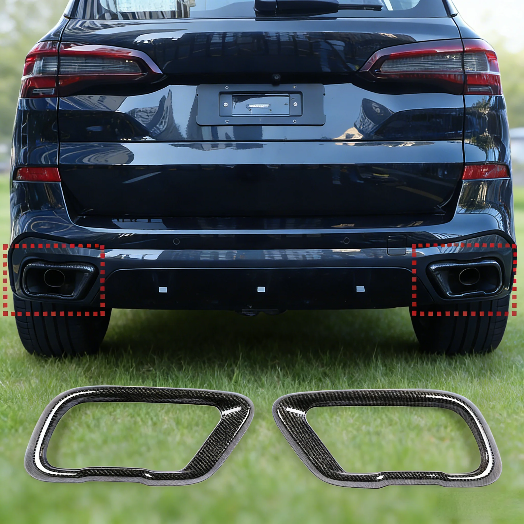 Für BMW X5 G05 X6 X7 G07 2019-25 Auto-Styling Heckrohr-Zubehör Endschalldämpfer Auspuffrohr-Abdeckung Auto-Dekoration
