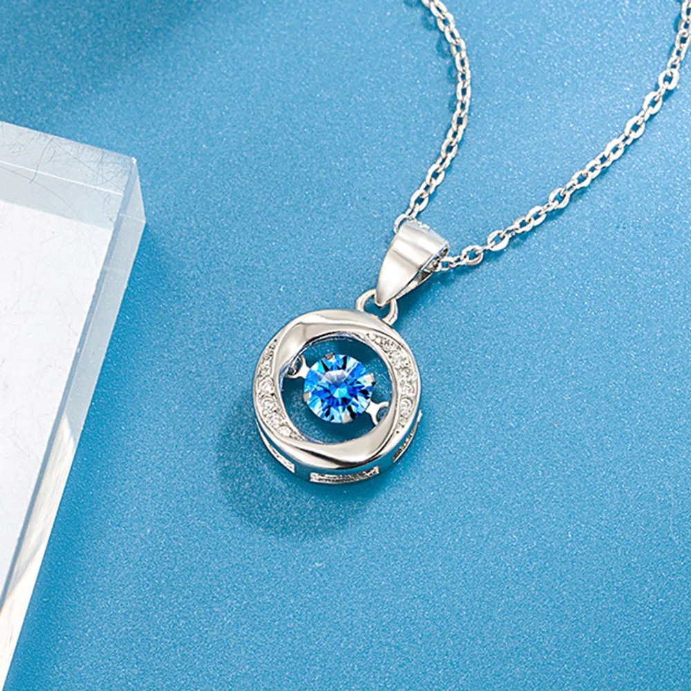 925 Sterling Silver Necklace Beating Heart Zircons Ladies Fashion Simple Birthday Party Wedding Anniversary Jewelry Gift