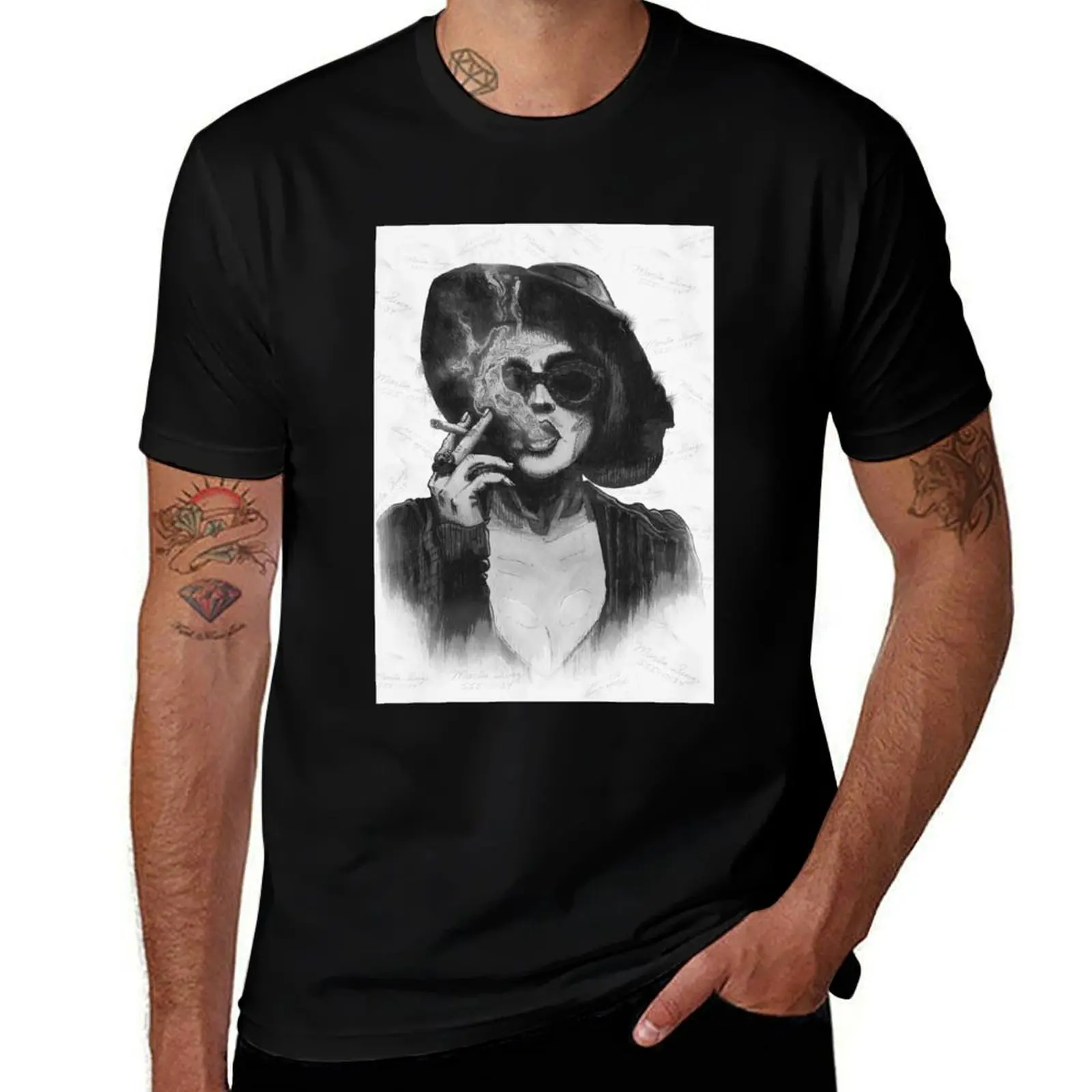 

Marla Singer Illustration T-Shirt Work Wear Simple Tee Shirt