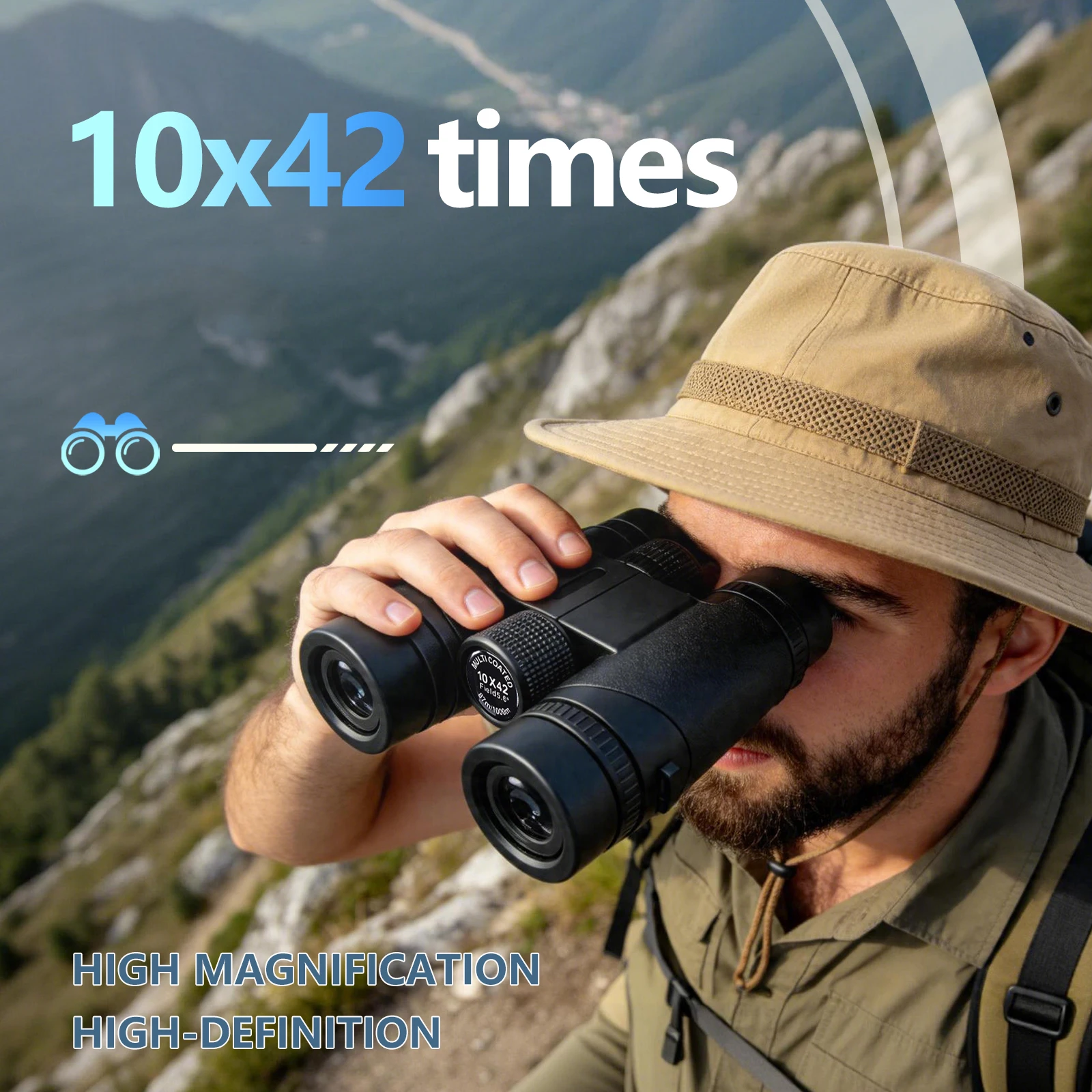 10X42 Binoculars Telescope 2000M Long Range BAK4 Prism For Birdwatching Hunting Outdoor Camping Concert - view 2