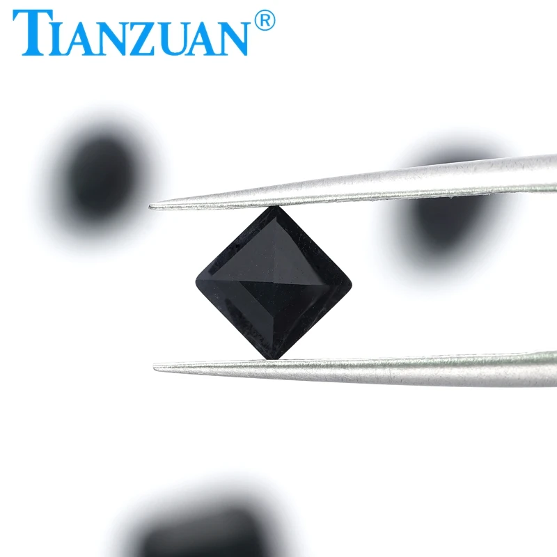 

0.82ct Natural Sapphire Black Color Square Shape Brilliant Cut Loose Gem Stone with GRC Certificate