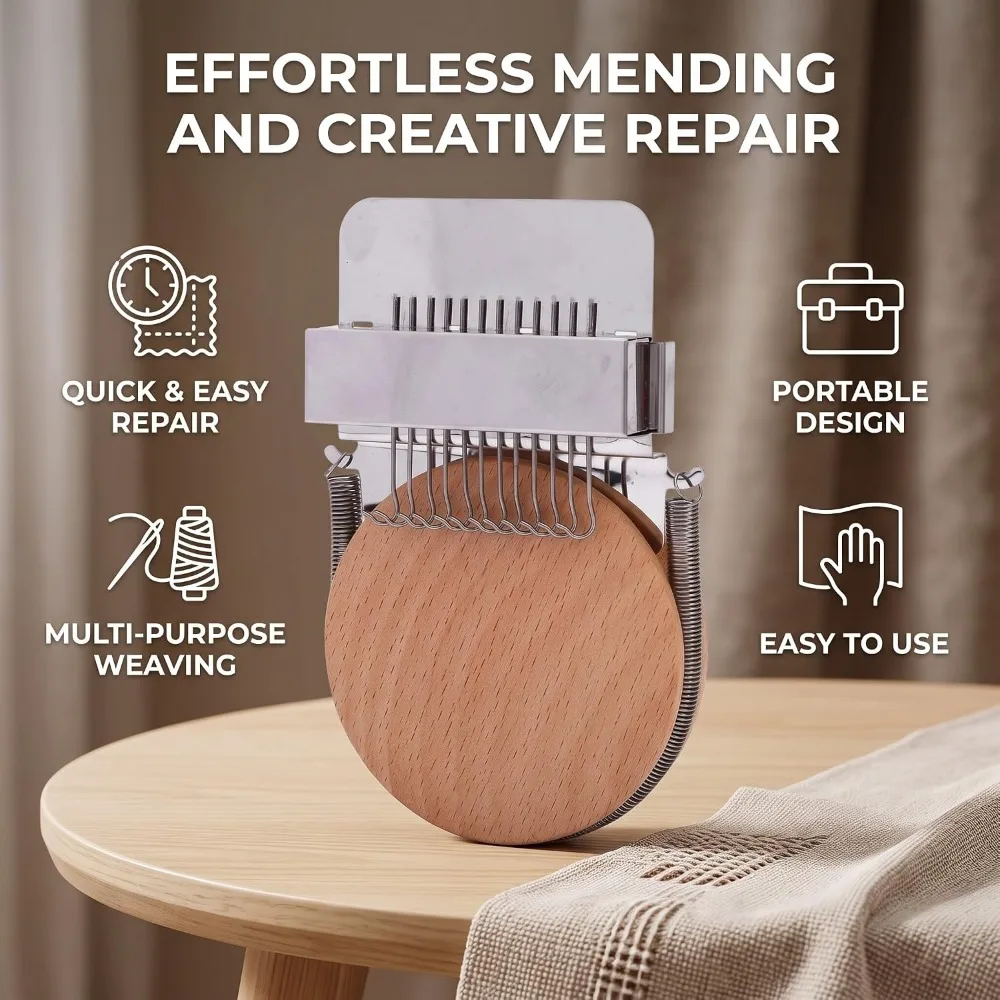 3pcs 12 Metal Crochet Hooks Darning Loom Stainless Steel Compact Design Patch Weaving Machine Small Speedweave 12 Needle