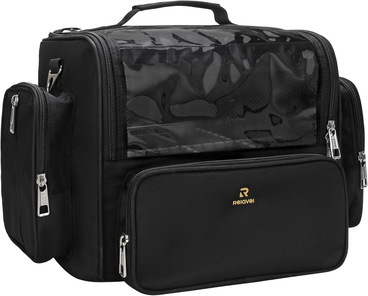 

Clear Large Travel Makeup Brush Bag with Adjustable Dividers, Waterproof Cosmetic Organizer for Artists and Home Use