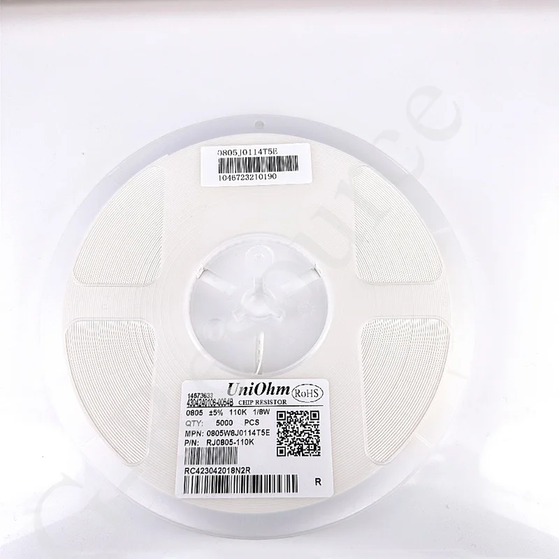 (100pcs) 0805 110kRΩ ±5% 125mW thick film resistance 0805W8J0114T5E