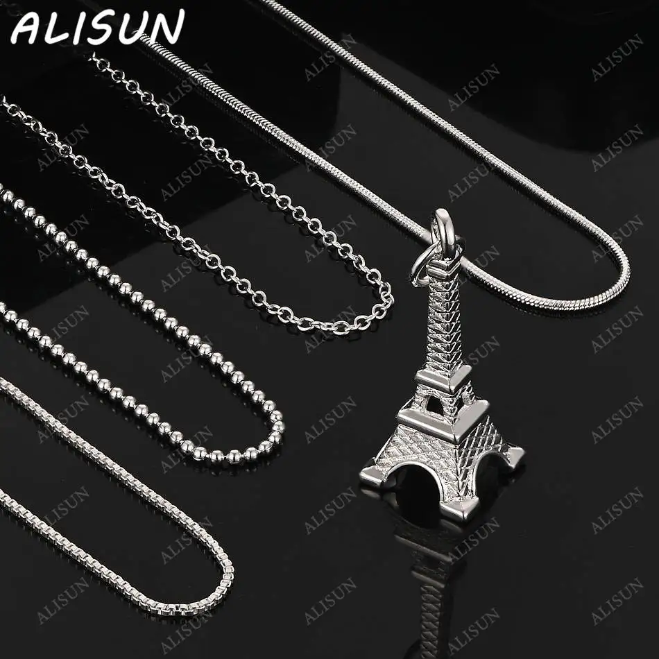 

ALISUN 40-75cm 925 Sterling Silver Iron Tow Pendant Necklace For Women Men Anniversary Popular Wild Fashion Romantic Jewelry