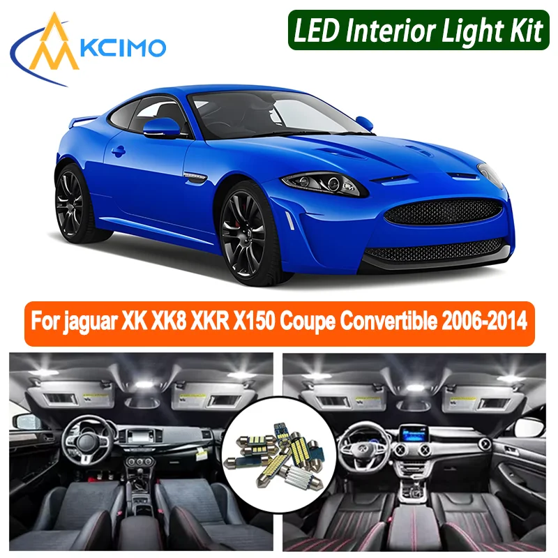 Надежный и долговечный светодиодный комплект для интерьера для Jaguar XK XK8 XKR X150 Coupe Convertible 2006-2014, ультра яркий купол/картип/багажник Li
