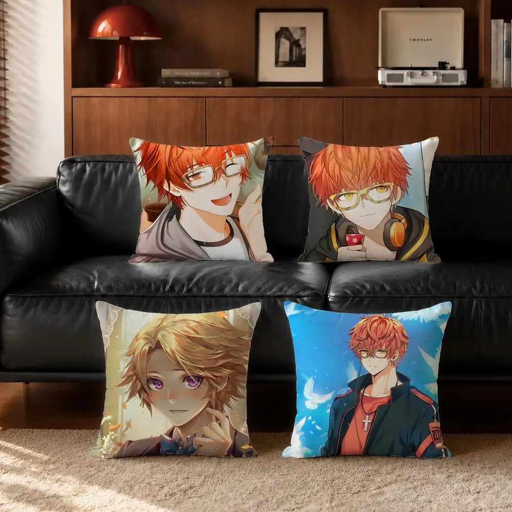 game Mystic Messenger Cushion Cover Cushion Cover Set  50x50 45x45 40x40 Pillowcase Decorative Sofa Home Decor