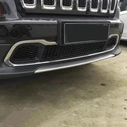 Front Bumper Lower Grille Trim for Jeep Cherokee KL 2014 2015 2016 2017 2018 Chrome Grille Frame Strips cars accessories