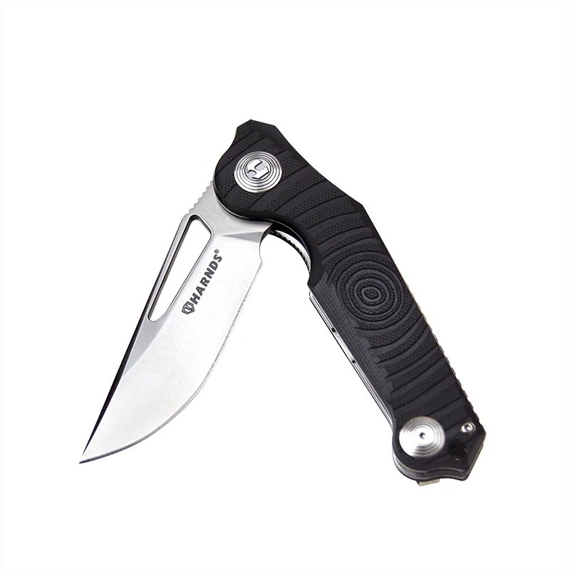 Harnds Time Hunting Folding Knife with Sandvik 14C28N Steel Blade Pocket Knife with G10 Handle with Pocket Clip Camping Knife