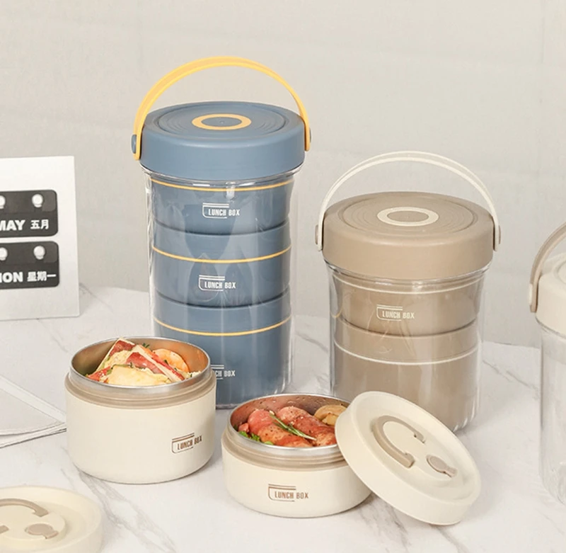 304 Stainless Steel Multi-Layer Insulation And Leak-Proof Lunch Box Portable Large-Capacity Office Worker Student