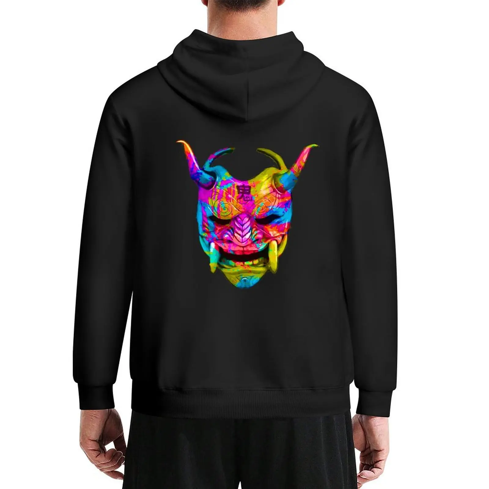 

Neon Oni Hoodie autumn new products autumn jacket men men's clothing male clothes men hoodie