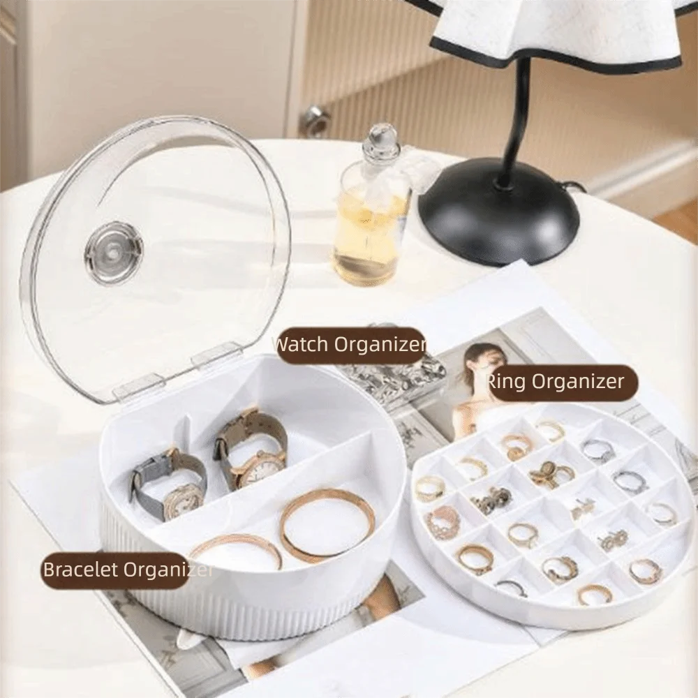 

Simple Plastic Jewelry Storage Box Dustproof Large Capacity Earrings Storage Case Moisture-proof Jewelry Display Box For Home