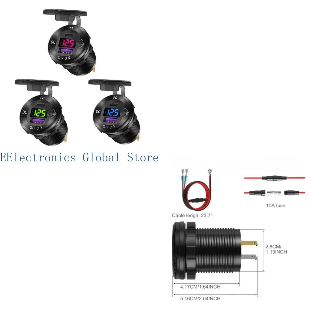 462B 12V-24V Charging Module for Car Interior and Motorcycle Mount Area