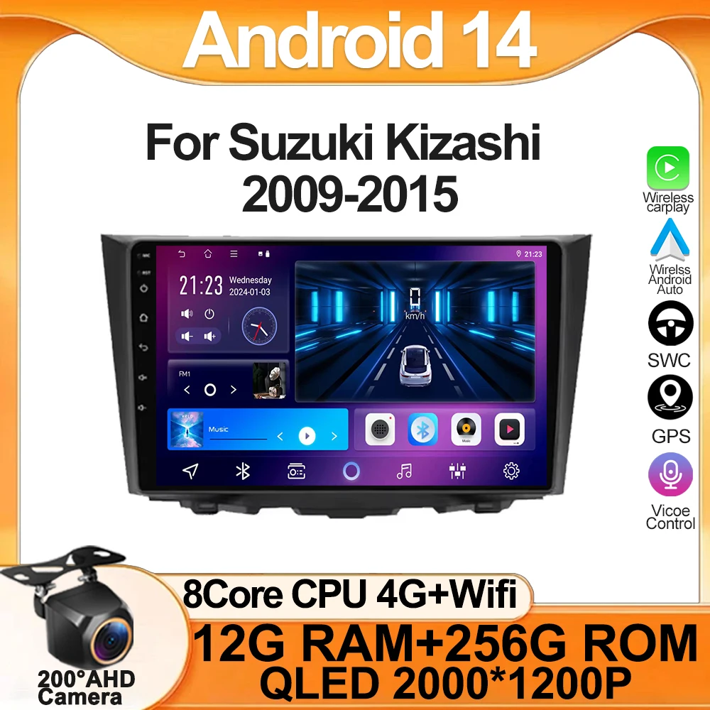 

Android 14 For Suzuki Kizashi 2009-2015 Carplay Auto Screen Intelligent Car Systems Wireless Android Auto Car Multimedia Video