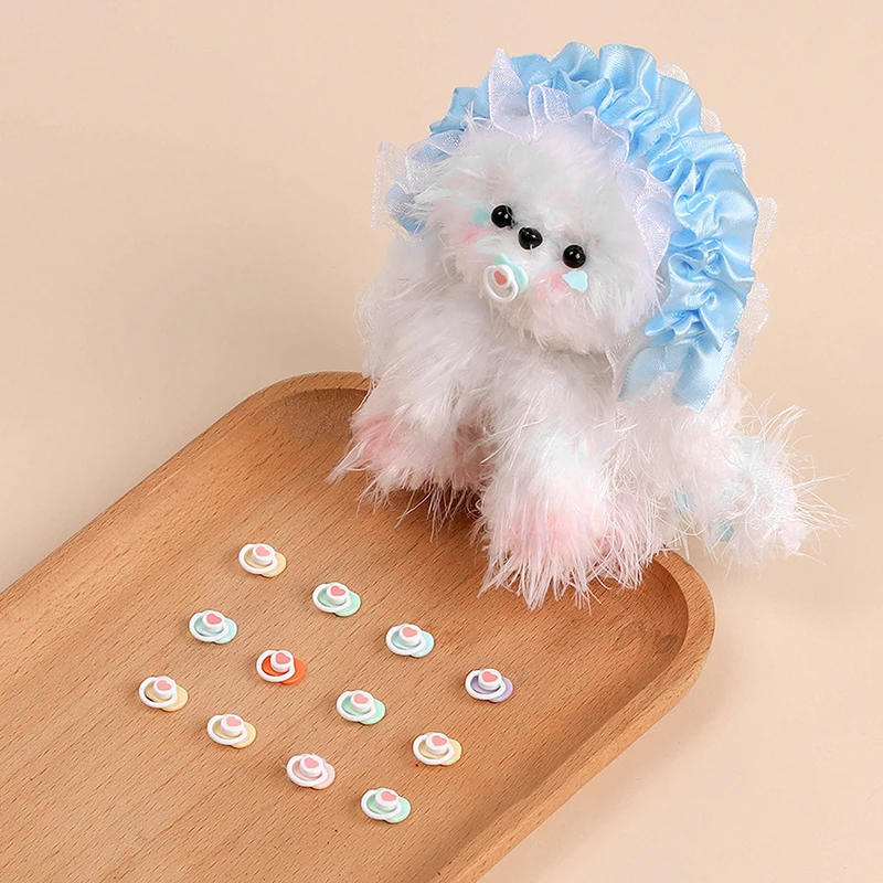 5/6Pcs Dollhouse Mini Heart-Shaped Doll Pacifiers Set Lovely Dummy Nipples Play House Supplies Dolls House Kids Toy Accessories