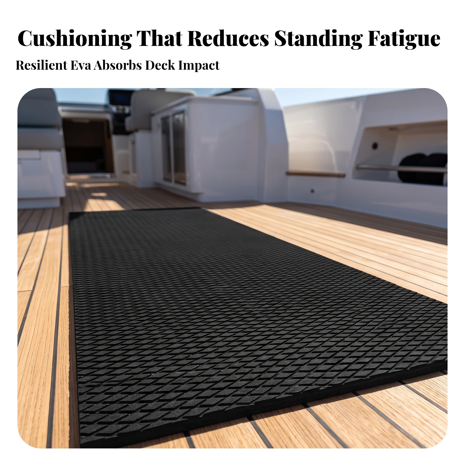 EVA Foam Boat Decking Trimmable Marine Deck Pad Boat Decking Sheet Cushioned Traction Pad with Adhesive Backing Long-Lasting