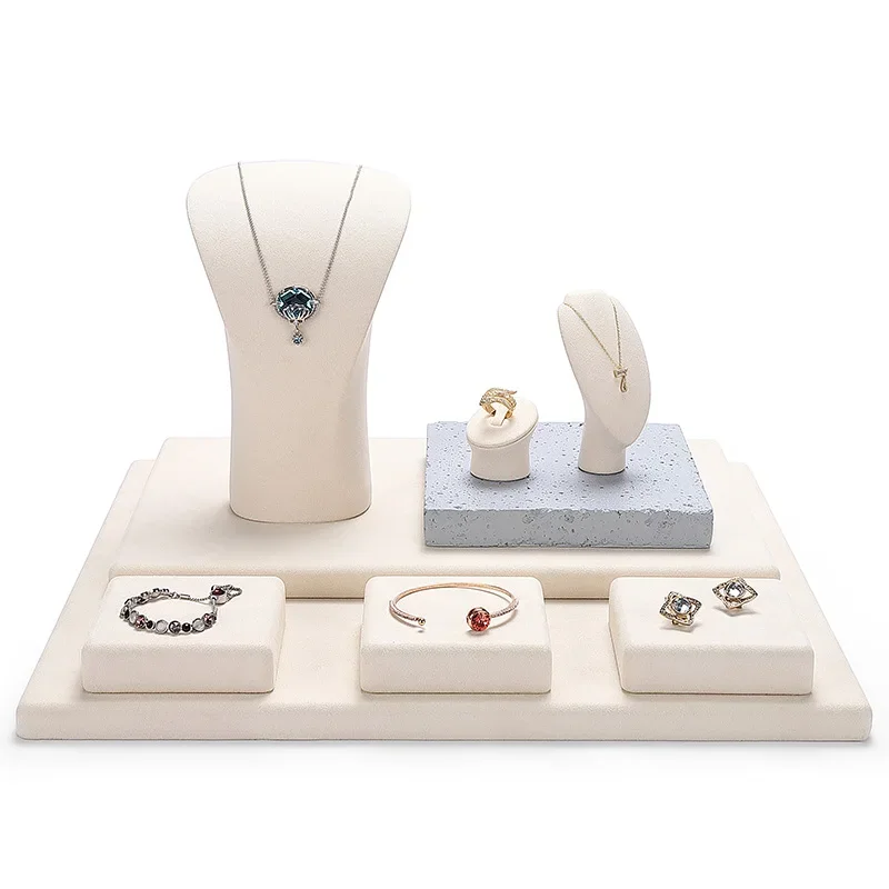 New Simple Jewelry Display Stand Necklace Ring Earrings Jewelry Stand Window Counter Display Props Set