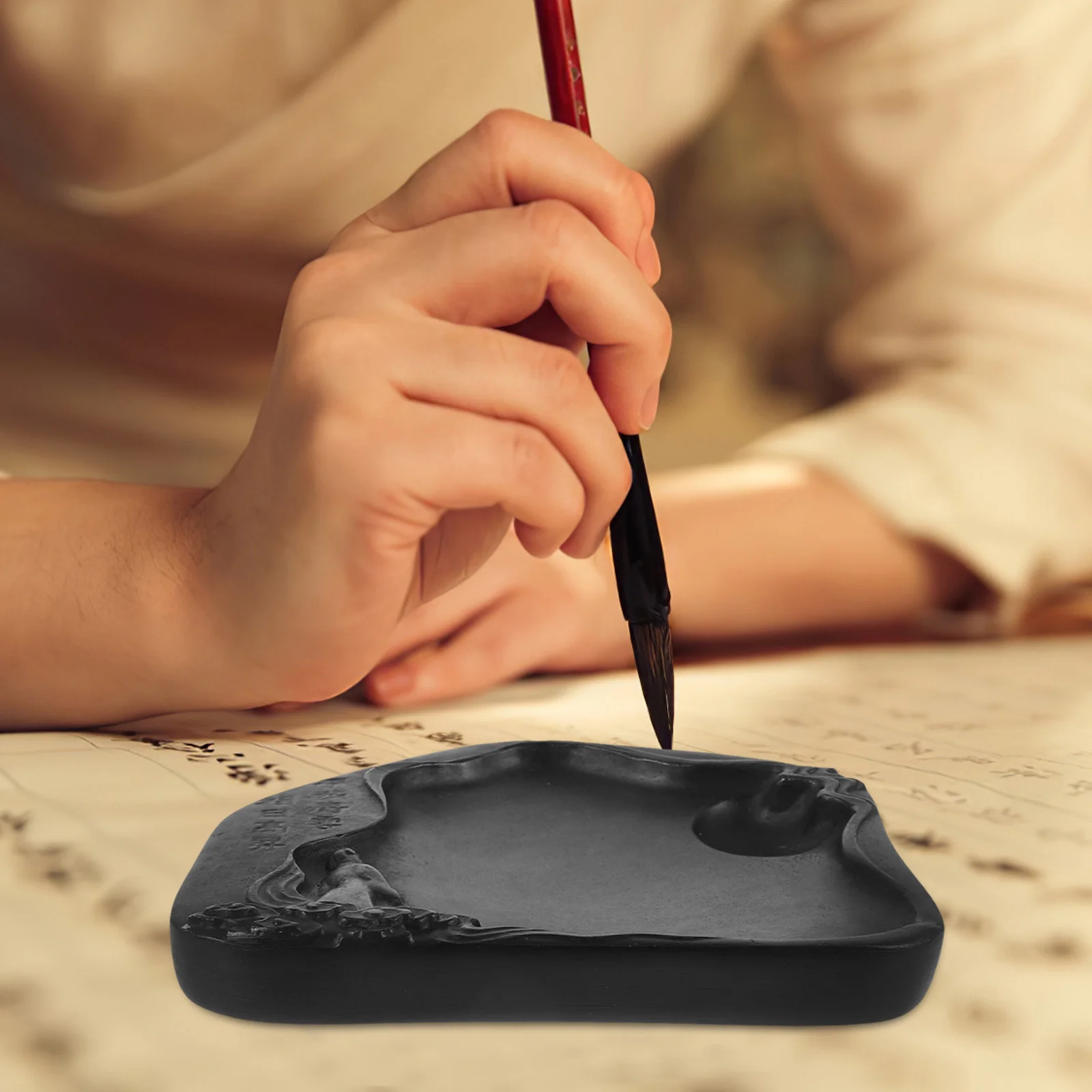 الخط Inkslab الصينية إنكستون لكتابة اللوحة سطح المكتب أداة تجليخ لوحة حجرية متينة خفيفة الوزن محمولة #3