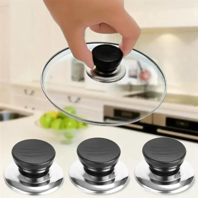 1/3pcs Pot lid cap top bead plastic+stainless steel replaceable universal pot lid handle anti scald kitchen accessories