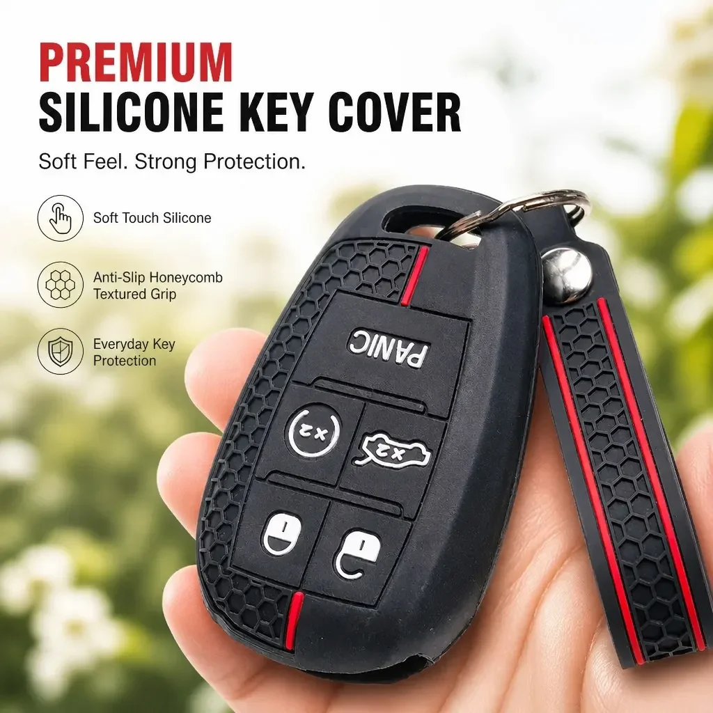 Protective Car Key Case with Slim Key Ring Wrist Strap Secure Grip Flexible Shell Long Lasting For Alfa Romeo Giulia Stelvio