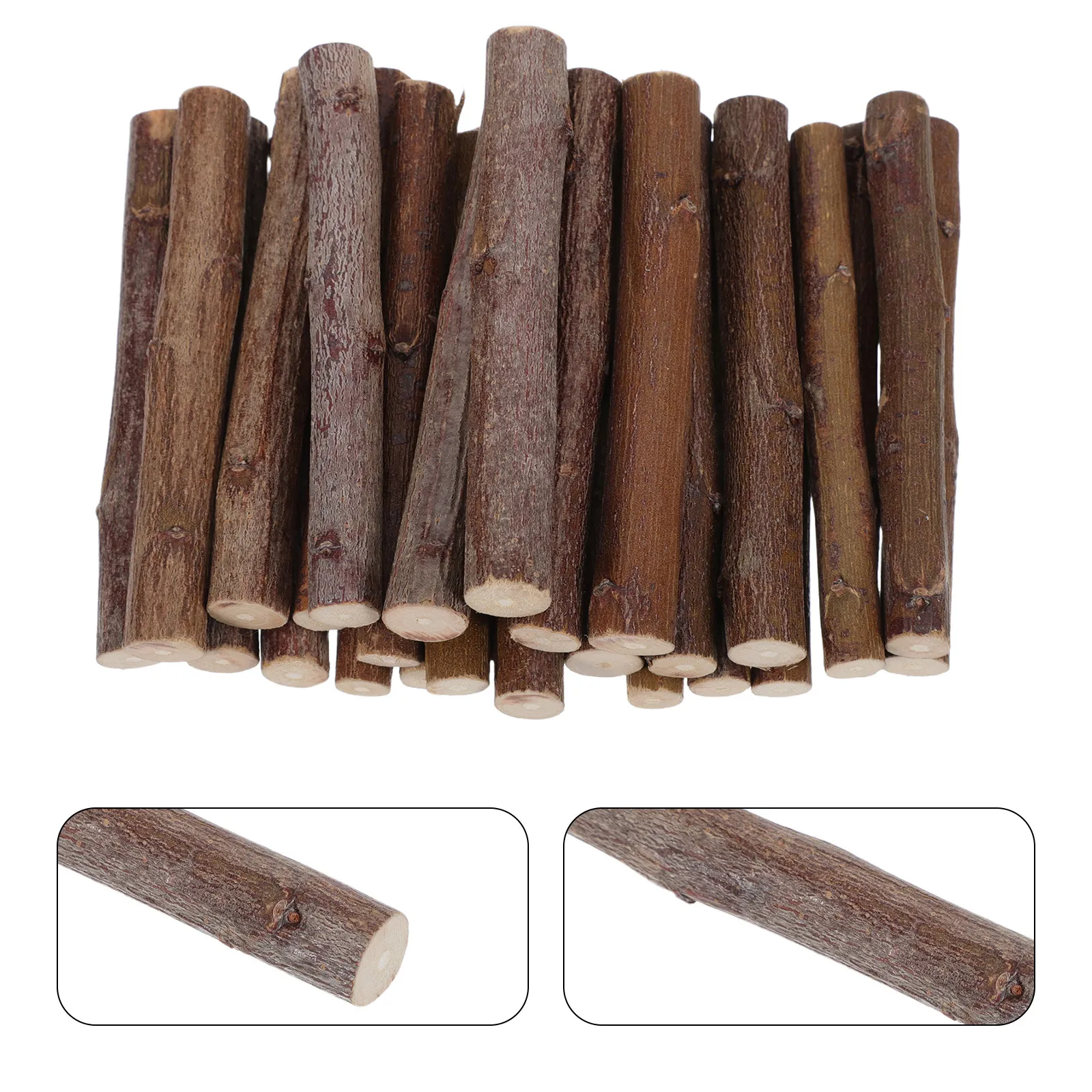 1Set Wooden Rustic Sticks Crafted Natural Smooth 8Cm 0.3-0.4 Inch Diameter for DIY Photo Props Holiday Decoration Farmhouse