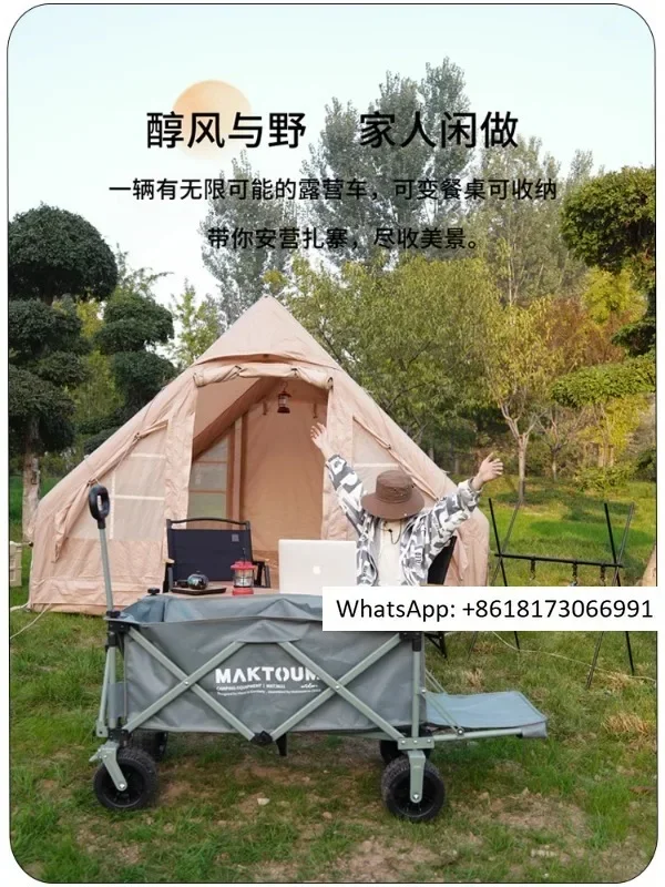 Ma Ke Tu vehículo de camping con cubo abatible trasero, los niños pueden tumbarse, recoger, plegar y ampliar el vehículo de camping