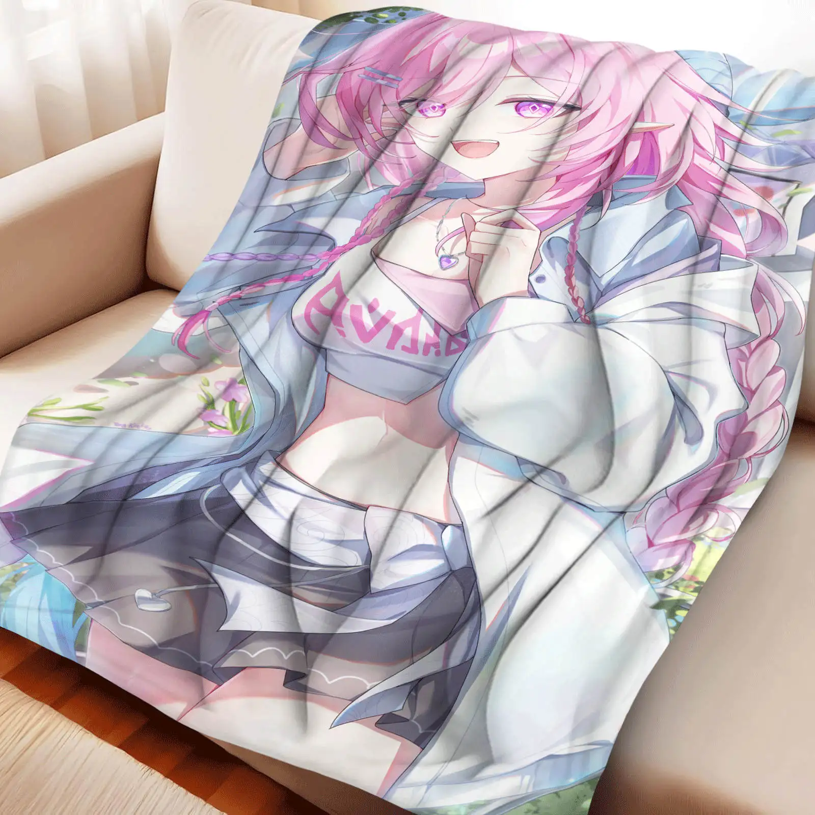 

Плед из фланели Honkai Star Rail March 7th, мягкий и уютный, для спальни, дивана, пикника, идеальный подарок для детей и подростков