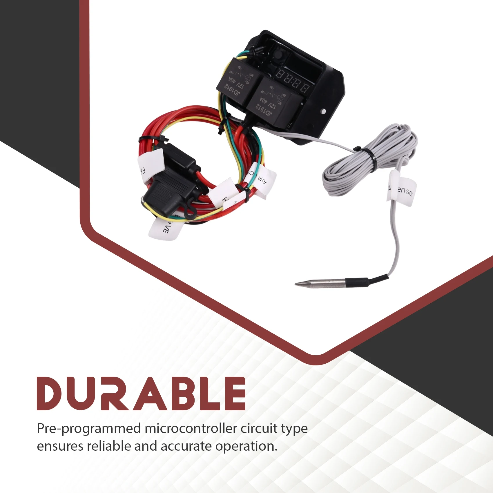 DC-0444 12V Digital Adjustable Thermostat Fan Temperature Controller For Radiators