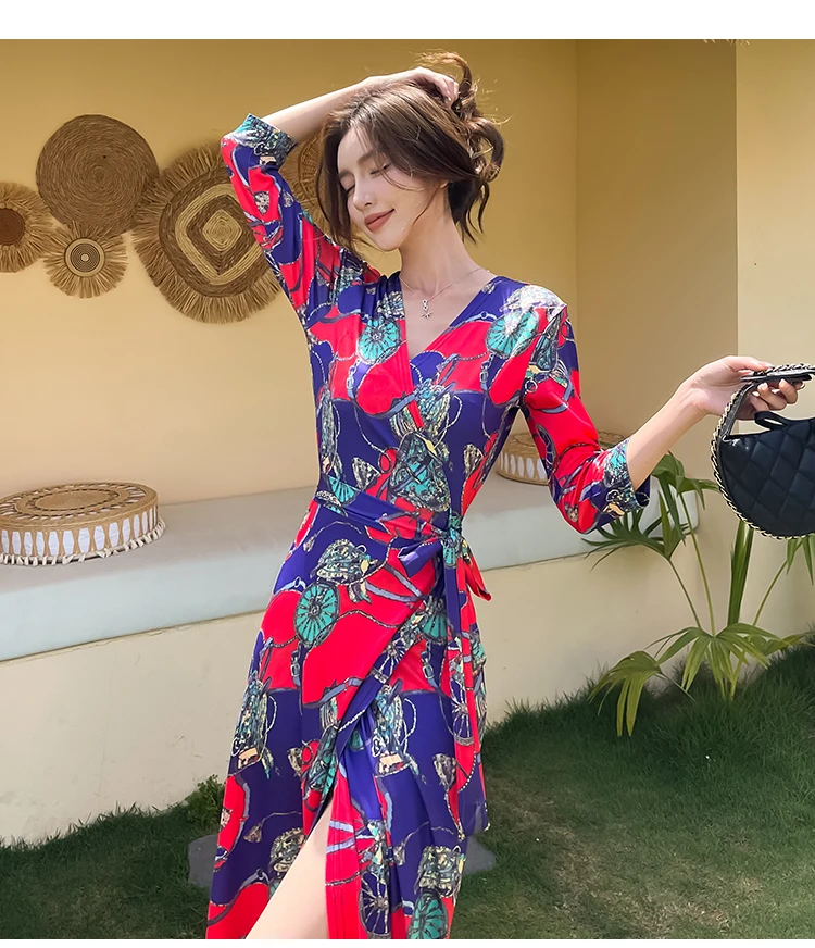 Zeroy elegante feminino rendas até vestido longo sexy decote em v envoltório maxi vestido casual férias praia vestido de festa vestidos para mujer пла coiе