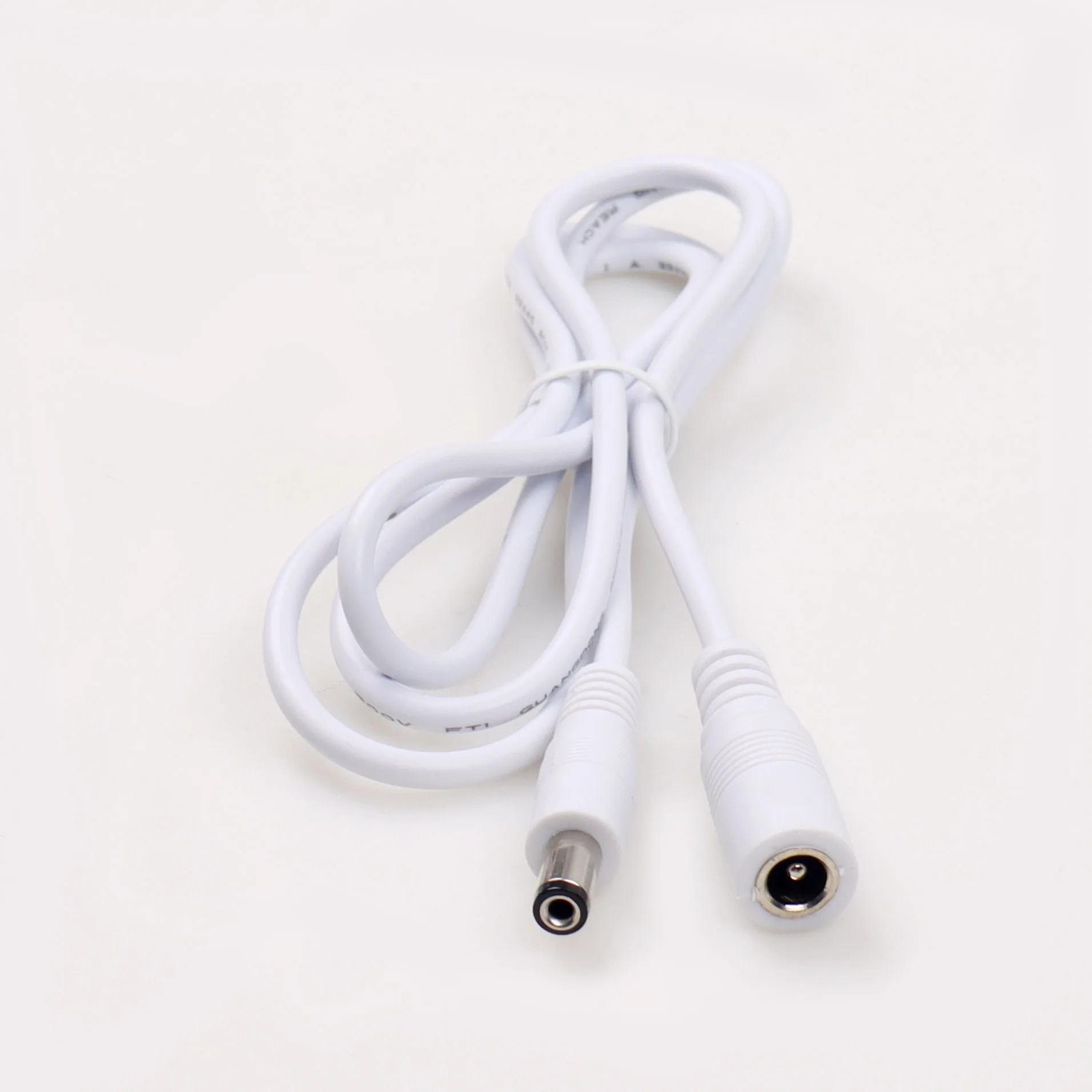 DC5521 Male to Female Extension Cable 2.1 MM Plug White Color 3ft DC Power Cable for Monitoring Equipment Routers Vehicle