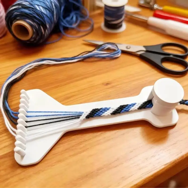 DIY Handmade Weaving Tool For Bracelet Making Craft Kit Mini Plastic Adjustable Rope Braiding Rack For 3D Printing
