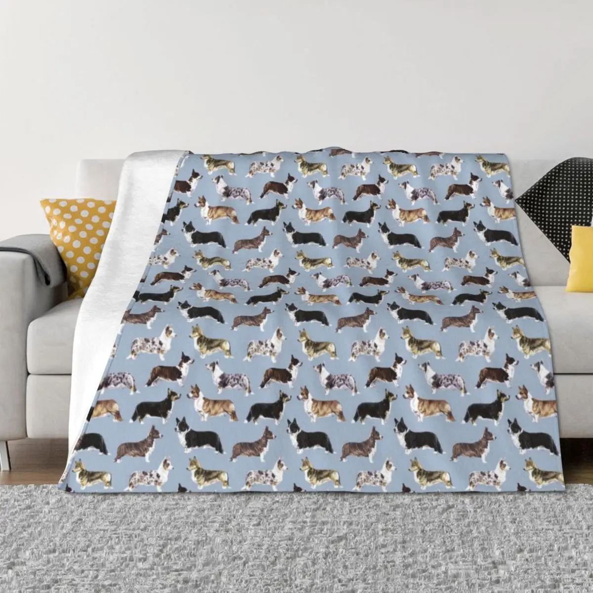

Here I Go 'Agan On My Own - Welsh Cardigan Corgi Dog Pattern Throw Blanket warm winter Picnic Beautifuls Quilt Blankets