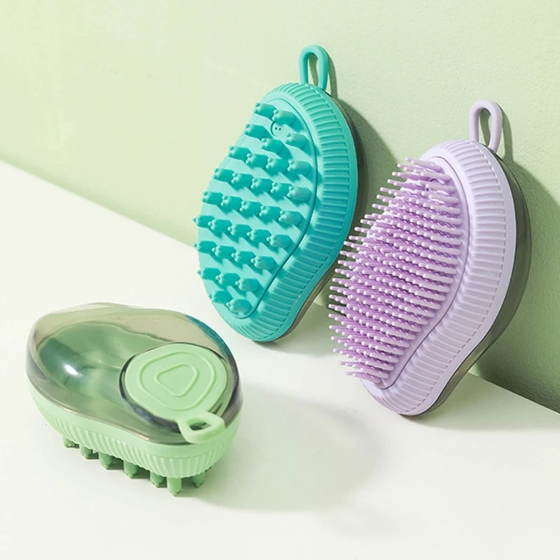 

Silicone For Bath Pet Shampoo Brush Dog Bath Brush With Soap Dispenser