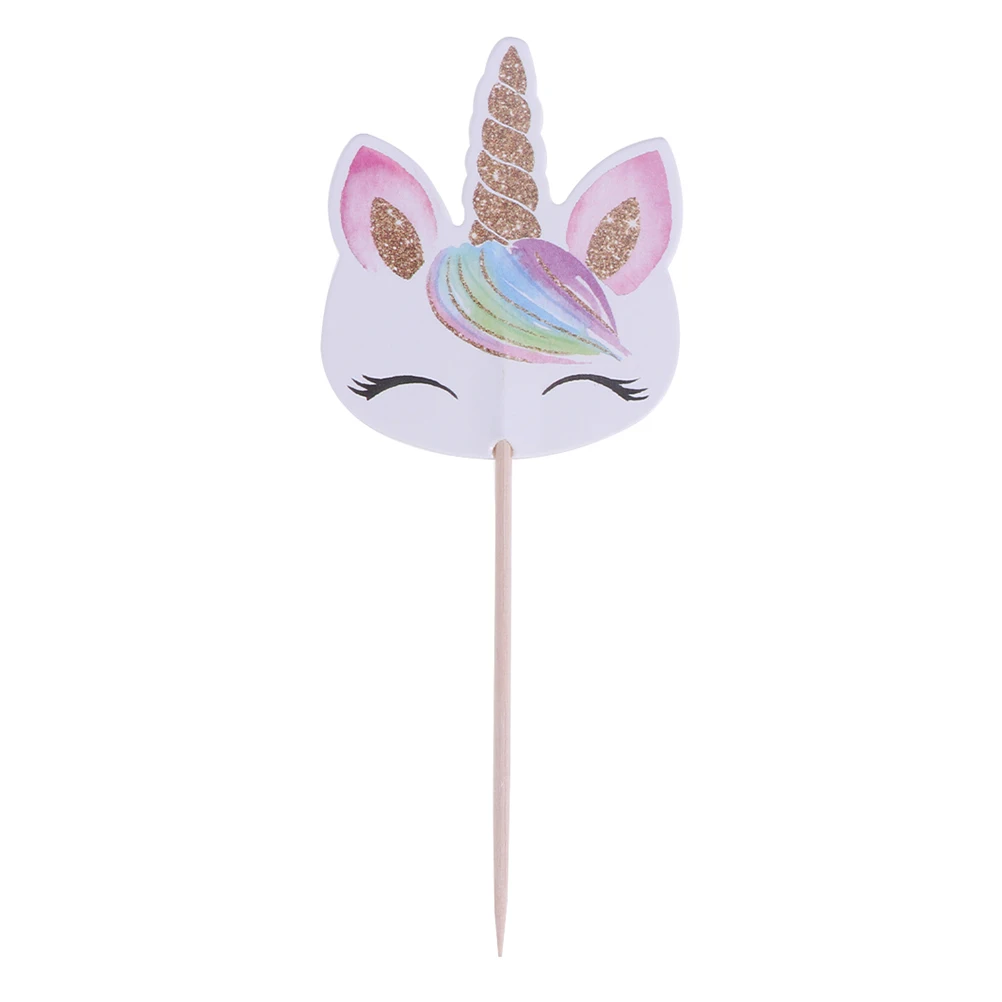 

12 Pcs Cake Insert Toppers Birthday Pick Decorations Card Toothpicks Flags Horn Baby