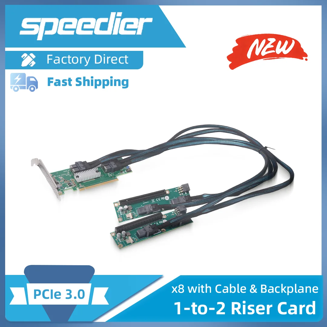 PCIe 3.0 To U.2 1 To 1/2/4 Adapter Card Baseplate X8 Speed Riser Cable for Graphics Cards External Expansion SFF-8654